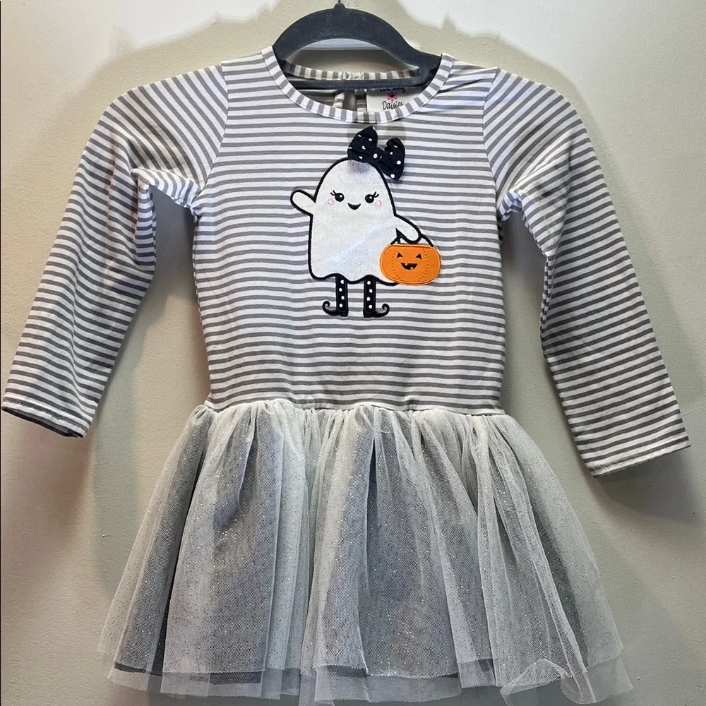 Adorable Striped Ghost Costume Dress for Kids